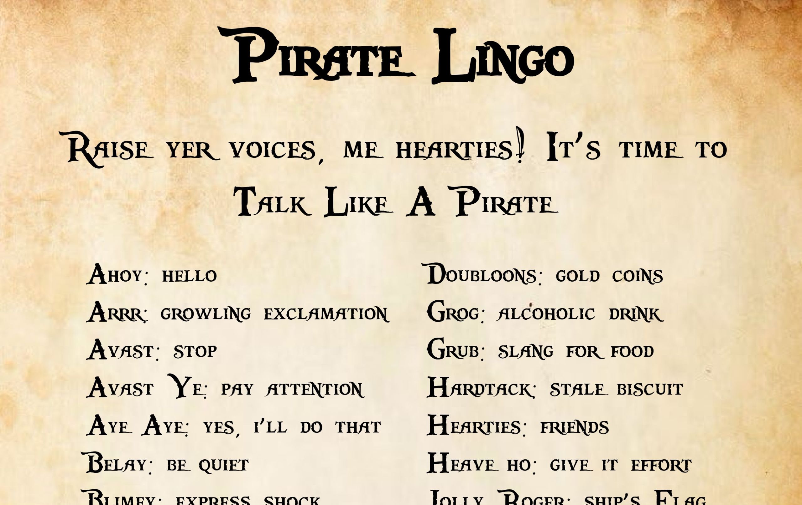PDF of pirate lingo